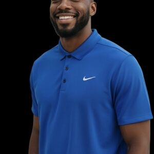 Nike Dri-Fit Polo Golf Shirt Blue